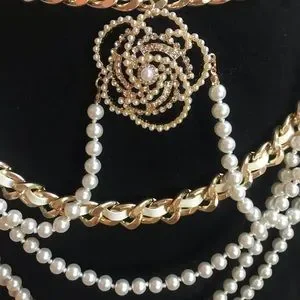 Accessories | Gold Chain Belt With Pearls And Camellia 